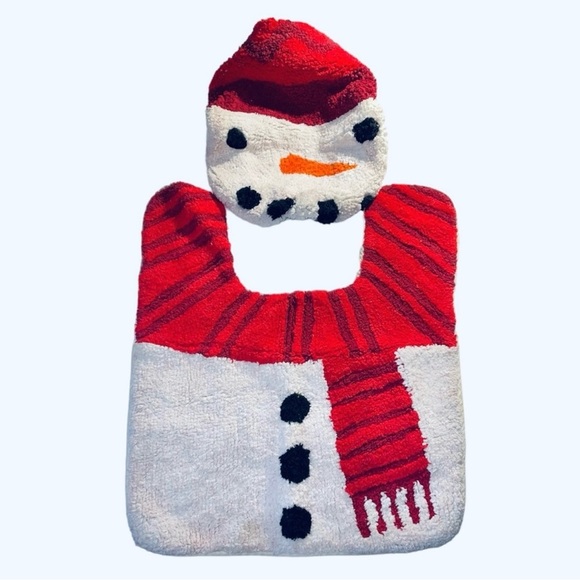 St Nicholas Snowman Toilet Seat Cover & Rug - Picture 2 of 4